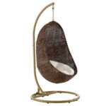 Bean Outdoor Patio Wood Swing Chair With Stand - Image 2