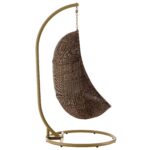 Bean Outdoor Patio Wood Swing Chair With Stand - Image 5