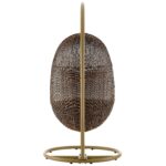 Bean Outdoor Patio Wood Swing Chair With Stand - Image 6