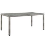 Aura 68" Outdoor Patio Wicker Rattan Dining Table - Image 2