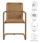 Abacus Outdoor Patio Wicker Dining Chairs Set of 2 - Image 3