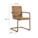 Abacus Outdoor Patio Wicker Dining Chairs Set of 2 - Image 4