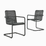 Abacus Outdoor Patio Wicker Dining Chairs Set of 2 - Image 21