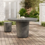 Brion 48" Indoor - Outdoor Patio Concrete Round Dining Table - Image 7