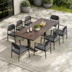 Aeris 9-Piece Outdoor Patio Aluminum Dining Set - Image 9