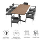 Aeris 9-Piece Outdoor Patio Aluminum Dining Set - Image 5