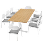 Aeris 9-Piece Outdoor Patio Aluminum Dining Set - Image 25