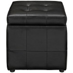 Volt Storage Upholstered Vinyl Ottoman - Image 3