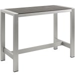 Shore Outdoor Patio Aluminum Rectangle Bar Table - Image 2