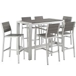 Shore 7 Piece Outdoor Patio Aluminum Dining Set - Image 2