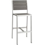 Shore Outdoor Patio Aluminum Armless Bar Stool Set of 2 - Image 3