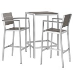 Shore 3 Piece Outdoor Patio Aluminum Pub Set - Image 2