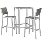 Shore 3 Piece Outdoor Patio Aluminum Pub Set - Image 2