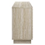 Render 70" Faux Travertine Sideboard Cabinet TV Stand - Image 7