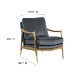 Langford Performance Velvet Accent Armchair - Image 13