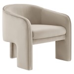 Greer Performance Velvet Upholstered Accent Armchair - Image 2