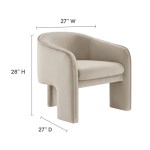 Greer Performance Velvet Upholstered Accent Armchair - Image 3