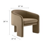 Greer Performance Velvet Upholstered Accent Armchair - Image 30