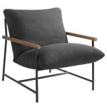 Raya Outdoor Patio Boucle Lounge Chair and Ottoman - Image 8