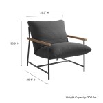 Raya Outdoor Patio Boucle Lounge Chair and Ottoman - Image 3
