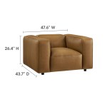 Auren Upholstered Vegan Leather Modular Armchair - Image 4