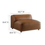 Auren Upholstered Vegan Leather Modular Armless Chair - Image 13