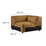 Auren 5-Piece Upholstered Vegan Leather Modular L-Shaped Sofa - Image 3