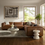 Auren 5-Piece Upholstered Vegan Leather Modular L-Shaped Sofa - Image 18