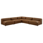 Auren 5-Piece Upholstered Armless L-Shaped Vegan Leather Modular Sofa - Image 9