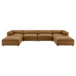 Auren 6-Piece Upholstered Vegan Leather Modular Sofa - Image 2