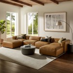 Auren 6-Piece Upholstered Vegan Leather Modular Sofa - Image 9