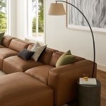 Auren 6-Piece Upholstered Vegan Leather Modular Sofa - Image 19