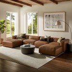 Auren 6-Piece Upholstered Vegan Leather Modular Sofa - Image 18
