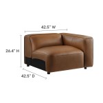 Auren 6-Piece Upholstered Vegan Leather Modular Sofa - Image 14