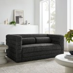 Relle Channel Tufted Boucle Upholstered Loveseat - Image 9