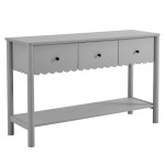Emmeline 3-Drawer Scalloped Console Table - Image 2