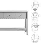 Emmeline 3-Drawer Scalloped Console Table - Image 3