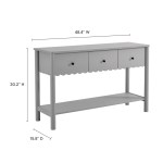 Emmeline 3-Drawer Scalloped Console Table - Image 4