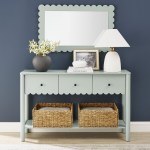 Emmeline 3-Drawer Scalloped Console Table - Image 16
