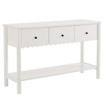 Emmeline 3-Drawer Scalloped Console Table - Image 18