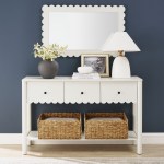Emmeline 3-Drawer Scalloped Console Table - Image 24