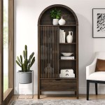 Vaughn 71" Arched Storage Display Cabinet - Image 20