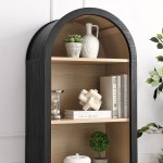 Evie Arched Narrow Bookcase Display Cabinet - Image 9