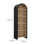 Evie Arched Narrow Bookcase Display Cabinet - Image 4