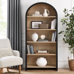 Evie Arched Wide Bookcase Display Cabinet - Image 8