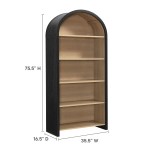 Evie Arched Wide Bookcase Display Cabinet - Image 4