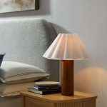 Flora Wood Table Lamp With Pleated Petal Shade - Image 12