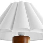 Flora Wood Table Lamp With Pleated Petal Shade - Image 8