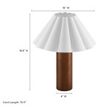 Flora Wood Table Lamp With Pleated Petal Shade - Image 3