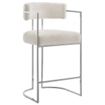 Huron Curved Back Fabric and Metal Counter Stool - Image 8